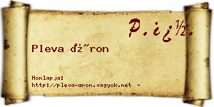Pleva Áron névjegykártya