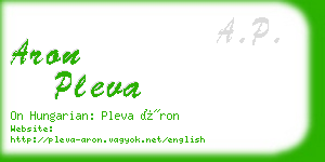 aron pleva business card